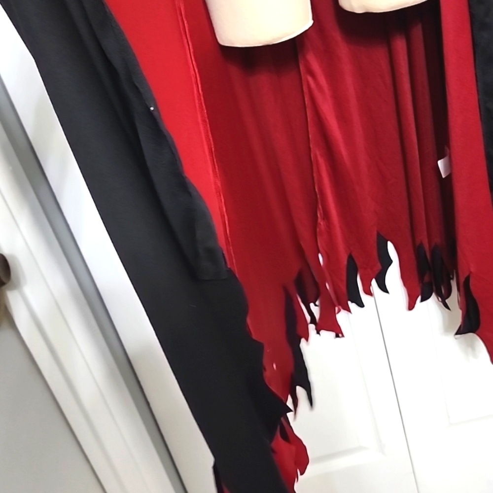 Cos Bleach Cloak Robe Costume Ichigo Kurasaki Robe Black and Red L/XL - Picture 7 of 10